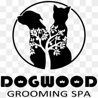 Dogwood Grooming Spa Logo Blackwhitepettree Trans Vector - Pug Clipart