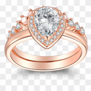 Crown Of Love Wedding Ring Set Rose Gold - Pre-engagement Ring Clipart