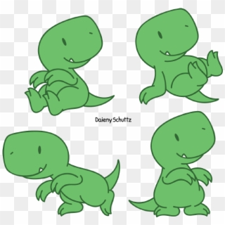 Green Drawing Dinosaur - Chibi Dinosaur Clipart