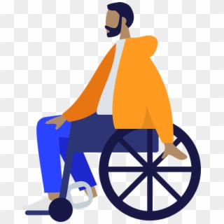 Humans People Wheelchair Community Person Man - Wheel And Axle Clipart - Png Download