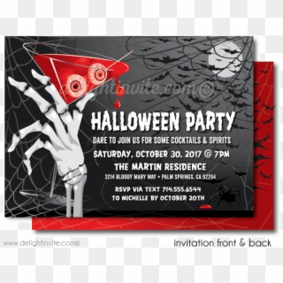 Halloween Cocktail Party Invitations For Adults, Halloween - Poster Clipart