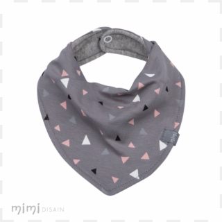 Mimi Baby Bib Grey Pink Triangle - Scarf Clipart