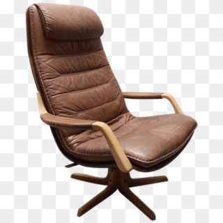 M#century Brown Leather High Back Lounge Chair - Office Chair Clipart