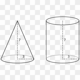 An Image Of A Right Circular Cone And A Right Circular - Cylinder With Radius And Height Clipart