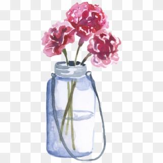 Purple Flower Arrangement Transparent Decorative - Vase Of Flowers Watercolor Clipart