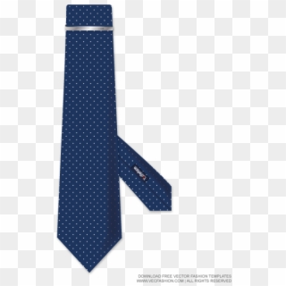 Mens Tie With Metallic Tie Pin Vector Template - Men Tie Technical Drawing Clipart