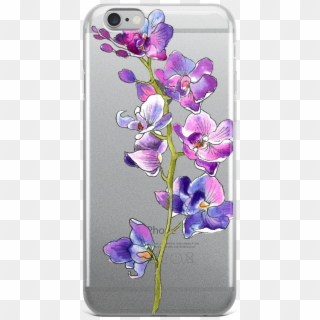 Purple Orchid Stem Iphone Case - Mobile Phone Case Clipart