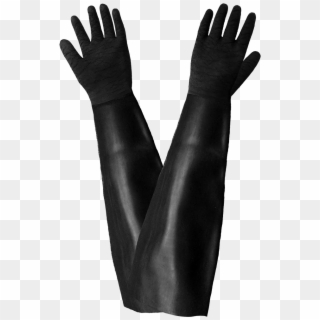 Shoulder Length Etched Rubber Unsupported Gloves - Leather Clipart