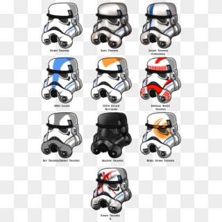 Stormtrooper Helmet Clipart - Clone Trooper Rank Colors - Png Download