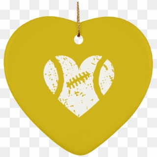 Distressed Football Heart Ceramic Heart Ornament - Gloucester Road Tube Station Clipart