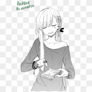 Anime Girl White Hair Render - White Hair Anime Girl Render Clipart