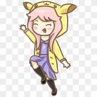 Pikagirl Jumping Chibi - Cartoon Clipart