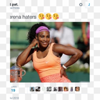 Serena Williams With Her Trophy Clipart