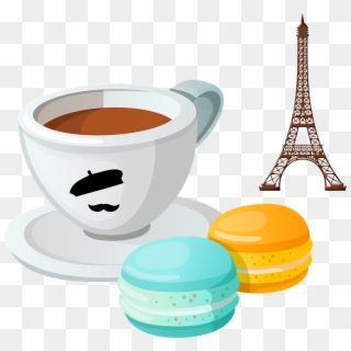 French Coffee Macarons Macaroons Dessert Sweets - Teacup Clipart