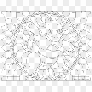 #112 Rhydon Pokemon Coloring Page - Line Art Clipart