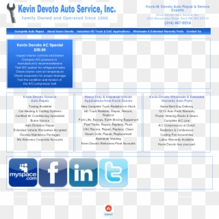 Kevin Devoto Auto Service Competitors, Revenue And - Facebook Twitter Linkedin Icons Clipart