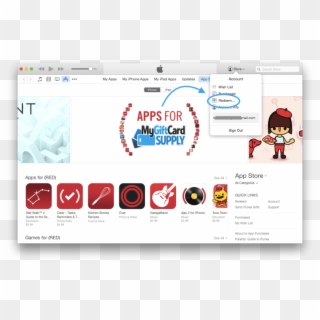 How To Redeem Your Itunes Gift Card Step - Product Red App Store Clipart