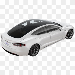 Tesla Model S P100d In White Von Hinten - Tesla Model S 100kw Clipart
