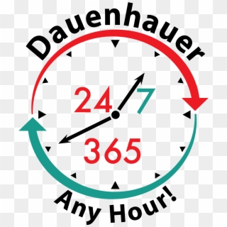 Dauenhauer Any Hour Clock With Represents Out 24/7/365 - Wall Clock Clipart