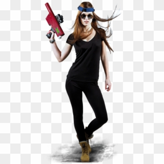Lasergame Player Girl - Laser Game Player Clipart