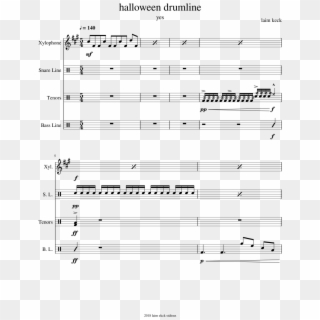 Halloween Drumline Sheet Music For Percussion Download Clipart