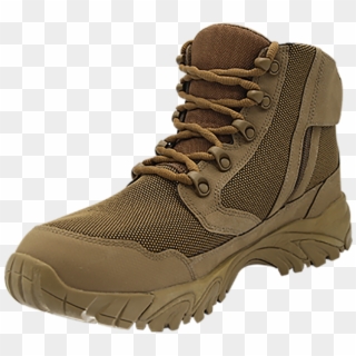Zip Up Hiking Boots 6" Brown Inner Toe With Zipper - Hiking Boots With Zippers Clipart