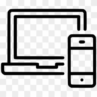 Macbook Laptop Phone Devices Computer Png Icon Ⓒ - Macbook And Iphone Icon Clipart