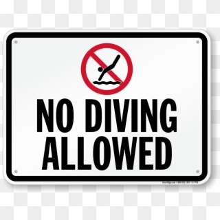 No Diving Allowed Pool Rule Sign - Diving Sign Clipart