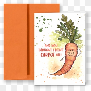 Carrot Card Watercolor - Carrot Puns Clipart