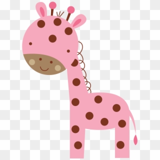 Giraffe Clipart Transparent Background - Pink Baby Giraffe Cartoon - Png Download