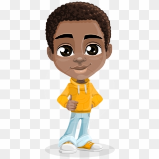 Jorell The Playful African American Boy - African American Boy Cartoon Clipart