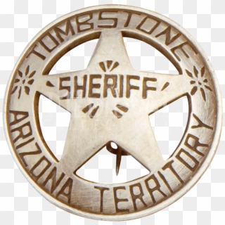 Round Tombstone Sheriff Badge - Antique Tombstone Sheriff Badge Clipart