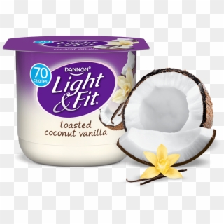 Nonfat Yogurt Toasted Coconut - Light And Fit Vanilla Yogurt Clipart