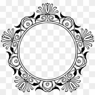 Photo Of Mirror Frame Vector File - Circle Border Design Clipart - Png Download