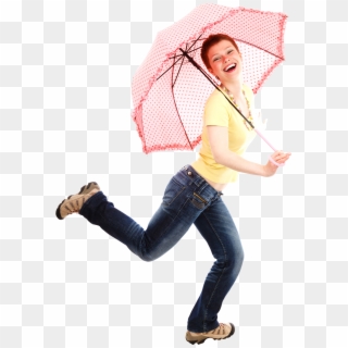 Beautiful Young Woman With Umbrella Png Image - Girl With Umbrella Transparent Clipart