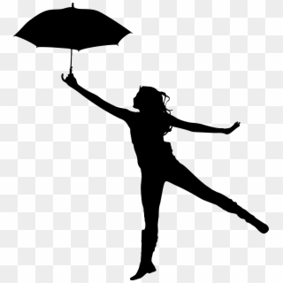 2101 X 2280 4 - Silhouette Of Person With Umbrella Clipart