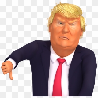 #trumpstickers Thumb Up Thumb Down Trump 3d Caricature - Trump Thumbs Down Transparent Clipart