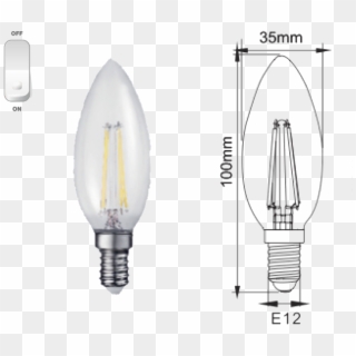 Led Filament C35 E12 4w Clb C35 - Compact Fluorescent Lamp Clipart