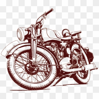 Trade Show - Black And White Vintage Motorbikes Clipart - Png Download