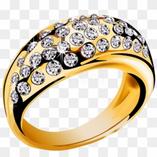Free Png Gold Ring With White Diamonds Png Images Transparent - Gold Jewellery Ring Png Clipart