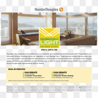 Hunter Douglas 2018 Celebration Of Light Savings Event - Flyer Clipart