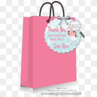 Ice Skating Party Birthday Favor Tags - Strawberry Shortcake Thank You Card Clipart