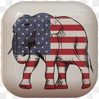 Button Symbol Elephant Usa Flag Png Image - Republican Party Clipart