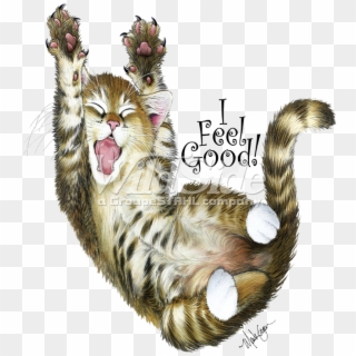 I Feel Good Kitty - Cat Yawns Clipart