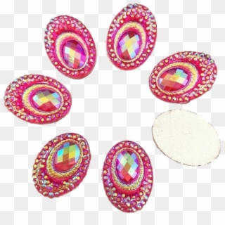 Bright Pink Oval Gems For Face Painting Bling, Gem - Circle Clipart