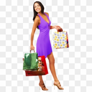 Chica-comprasss - Mujer De Compras Png Clipart