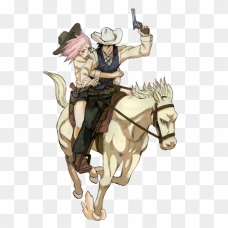 Sasusaku, This Look So Fuking Cool, I Want To Ride - Anime Cowboy On Horse Clipart