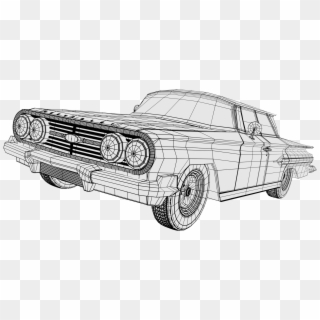 Impala 1960 Wireframe Blender - Classic Car Clipart