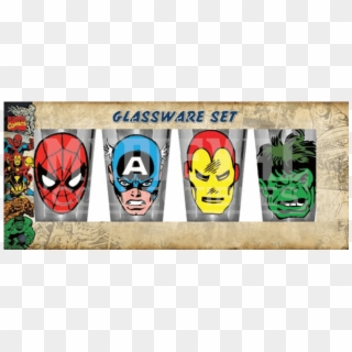 Big Face Marvel Comics Pint Glass Set - Spider-man Clipart