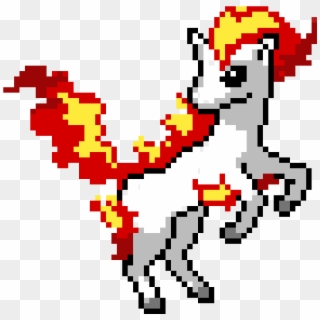 Fire Ponyta - Ponyta Pixel Art Clipart
